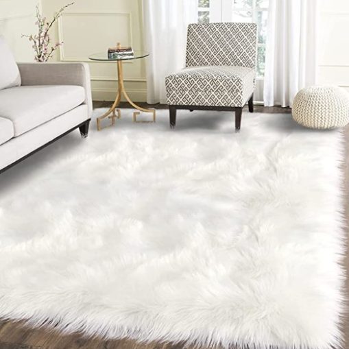 Square Faux Fur Rug For Living Rooms and Bedrooms