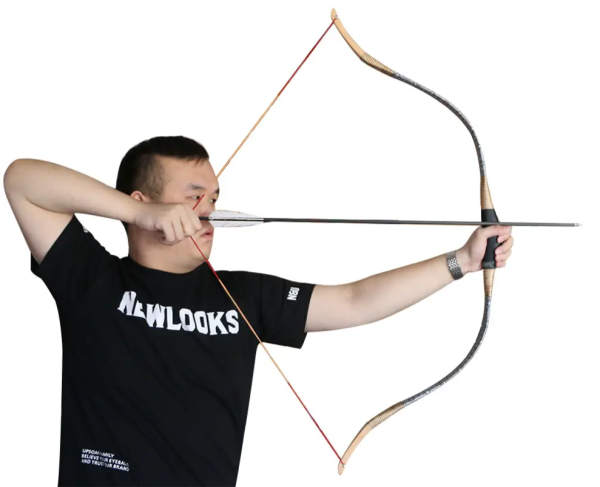 Traditional Archery Bow Powerful Wooden Hunting Bow for Right and Left Hand Outdoor Shooting Target Practice Bow 30-50lbs 4