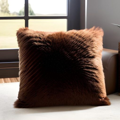 Brown Genuine Mongolian Tibetan Fur Pillows