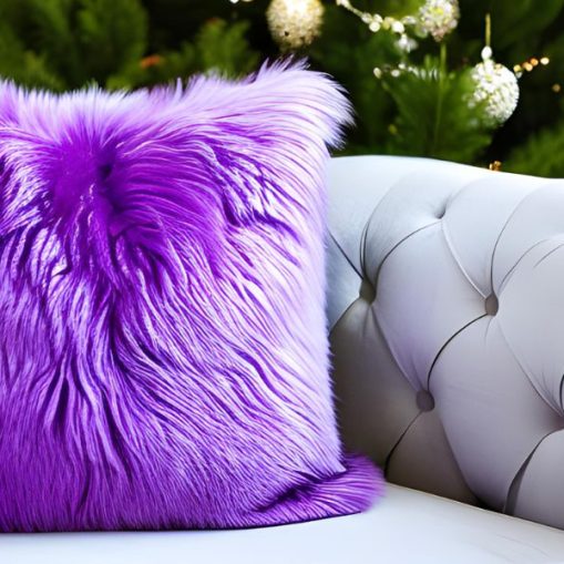 Purple Genuine Mongolian Tibetan Fur Pillows