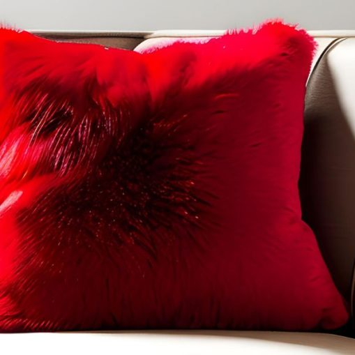 Red Genuine Mongolian Tibetan Fur Pillows
