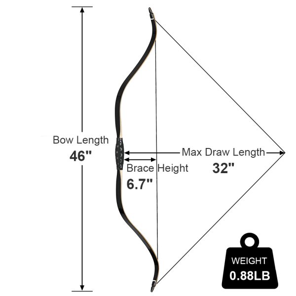 46inch Recurve Bow 25-50lbs 5