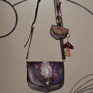 Mongolian Leather Bag With Owl | 100% Handmade