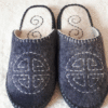 100% Handmade Mongolian Felt Slippers | Dark Purple