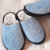 100% Handmade Mongolian Felt Slippers | Light Blue