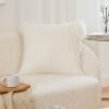 Premium Tibetan Mongolian Lamb Fur Cushion Cover - Plush White Sheepskin Pillow Case